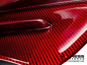 Alfa Romeo Giulia Rear Diffuser - Carbon Fiber - Quadrifoglio Model - Light Red Candy 